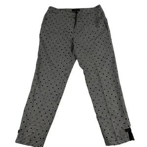 Talbots Women 8 Gingham Plaid Black White Polka Dot Wool Blend Ribbon Detail Car